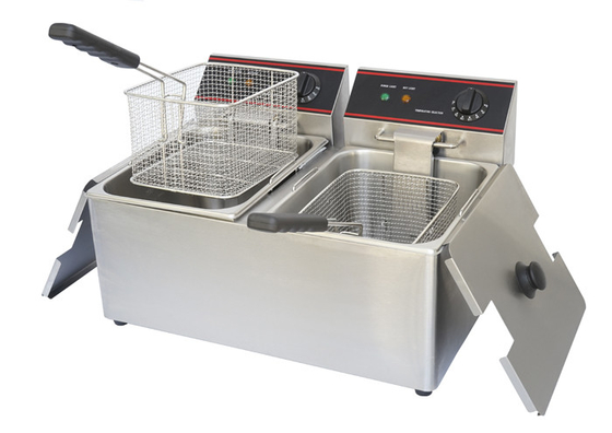 Table Top Restaurant Cooking Equipment , Single / Double Tank Electric Fryer Commercial